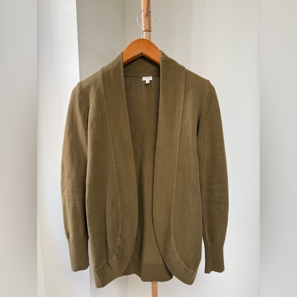 J.Crew Olive Green Open Cardigan Sweater Women’s Size Medium